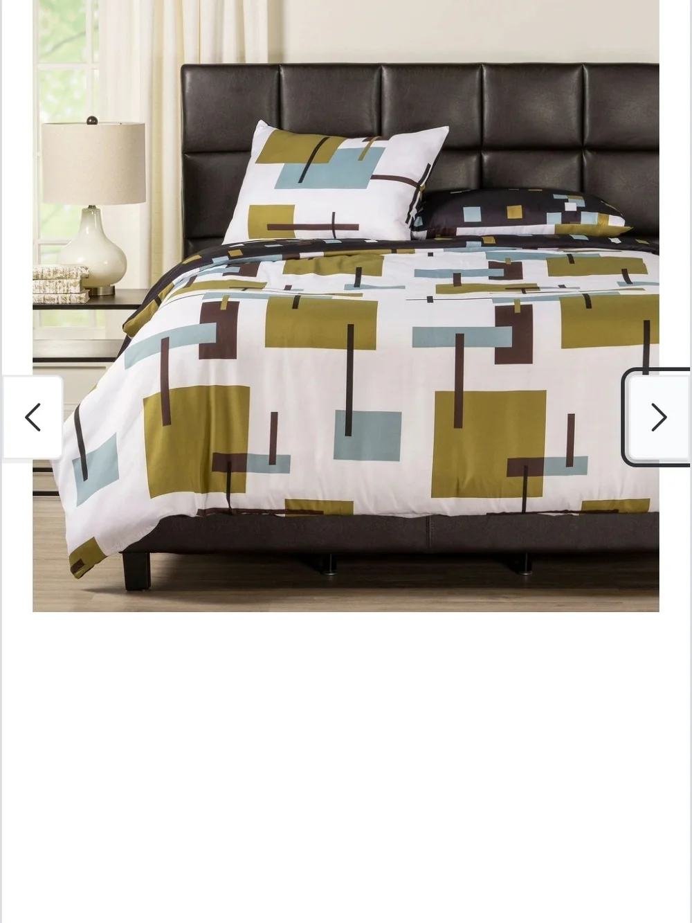 REVERSIBLE KING SIZE Geometric Duvet Cover Set +2 Shams Zero Stains Or Tears